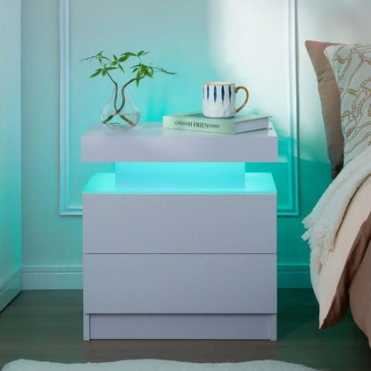 Side Bed Tables w/ LED