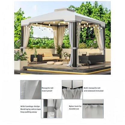 10'x12' Pavilion Gazebos w/ Mosquito Netting