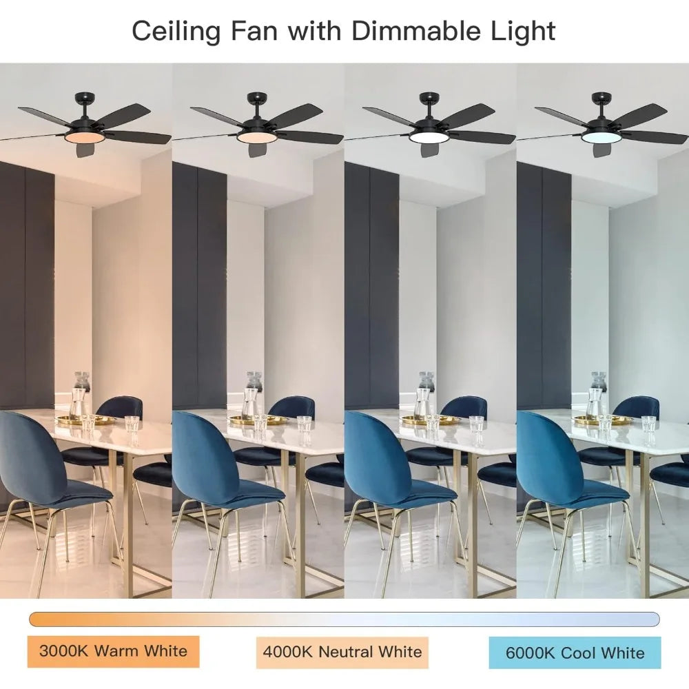 Smart Ceiling Fan with Light, Remote Control
