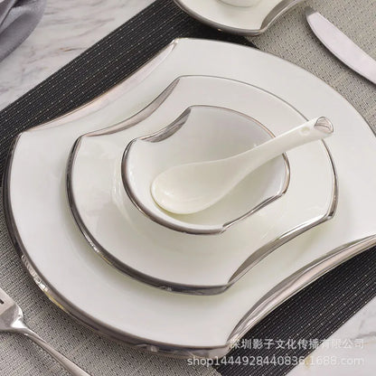 Porcelain Tableware,Plates & Bowls Dishes, Kitchen Utensils