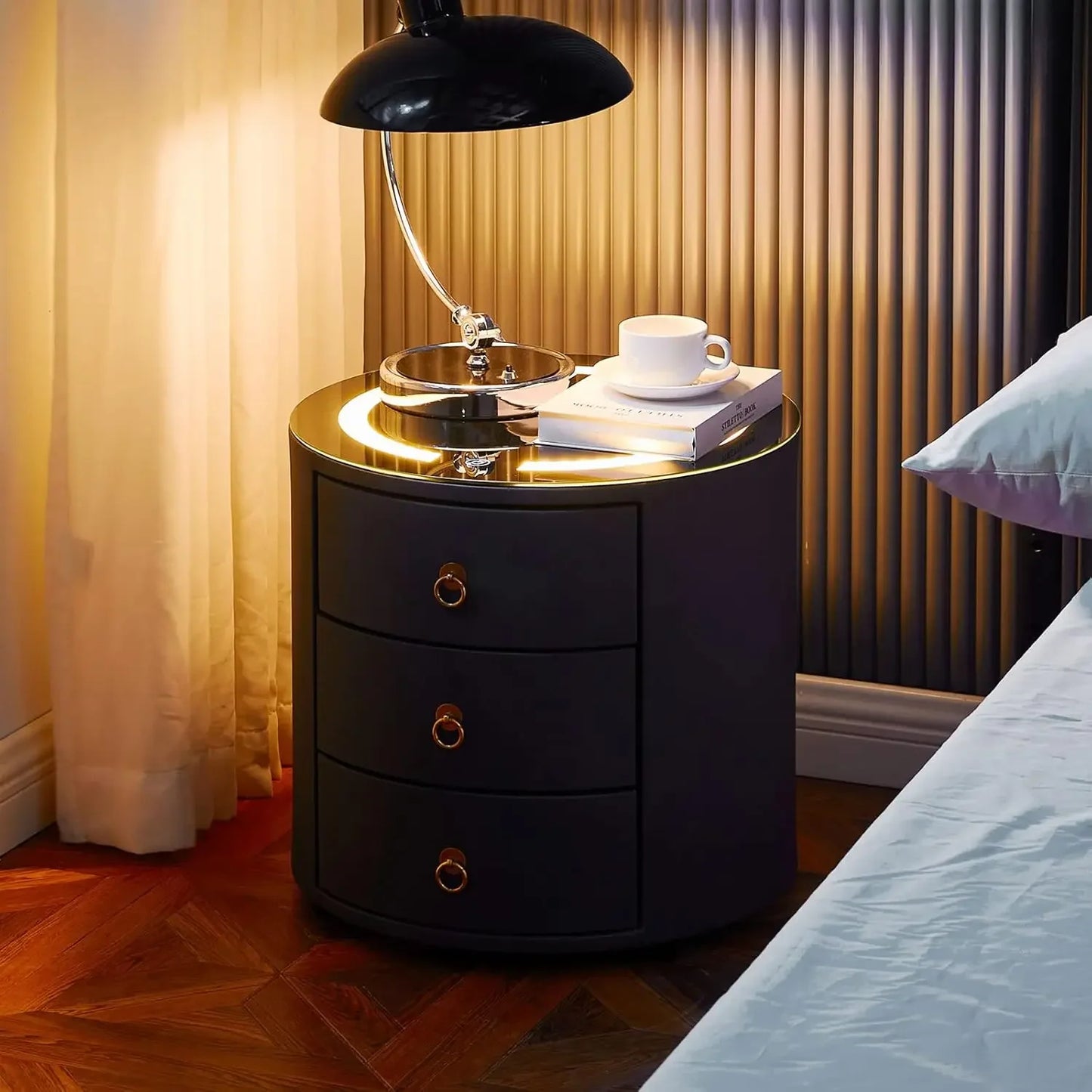 Smart Nightstands with Wireless Charging Station, No Assembly