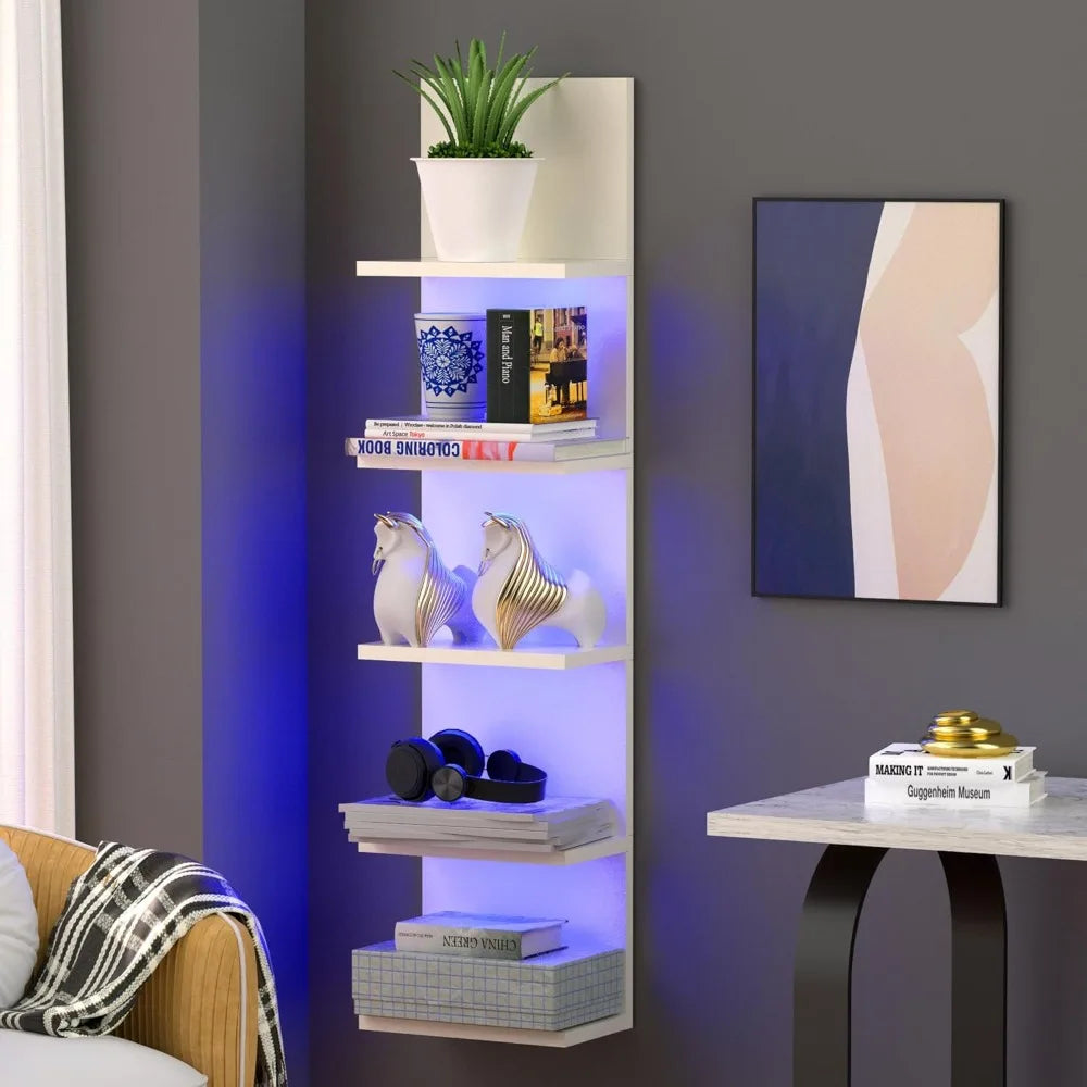 5 Tier Wall Shelf with RGB Light, Organizer