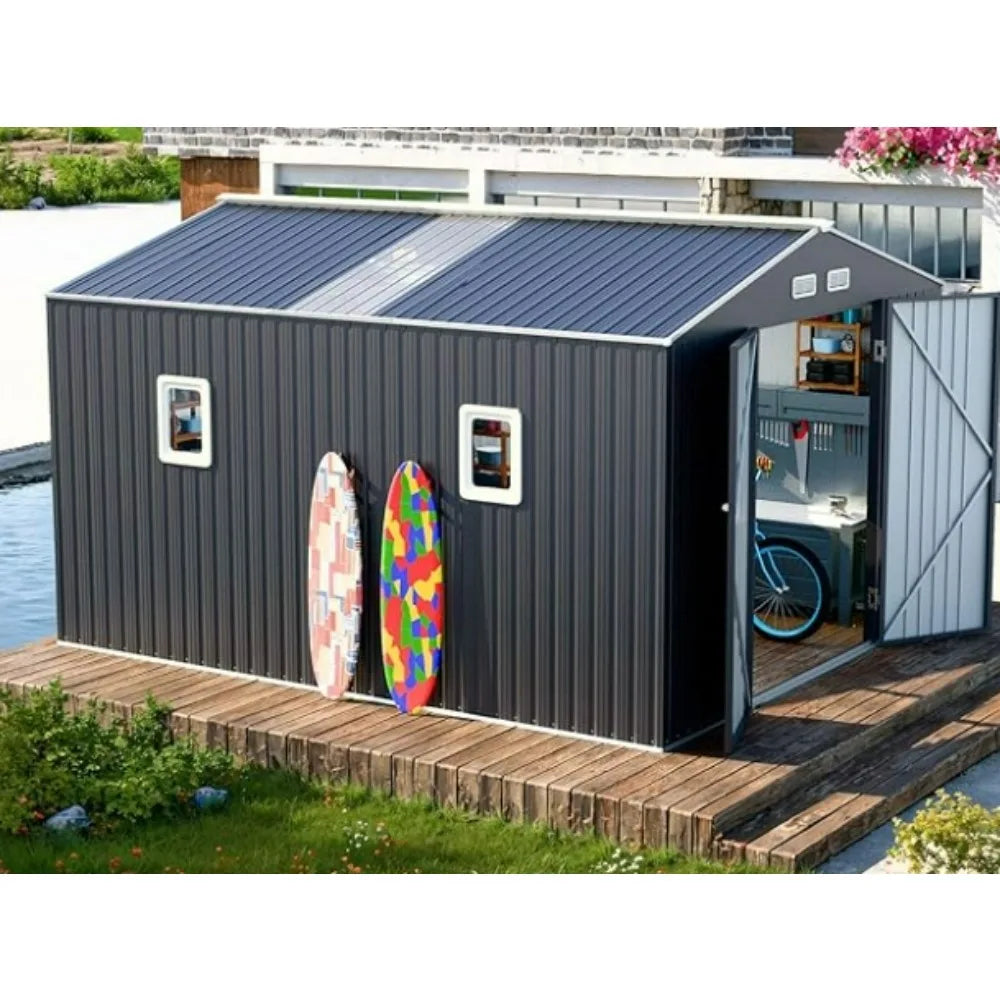 Outdoor Storage Shed with Double Lockable Doors