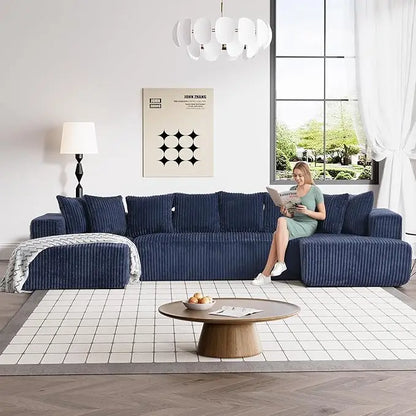 Comfy Corduroy Couch Sectional Sofa