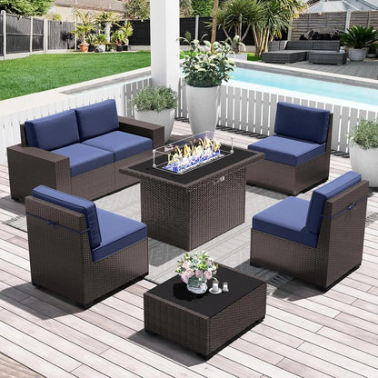 Patio Furniture Set with 44" Fire Pit Table