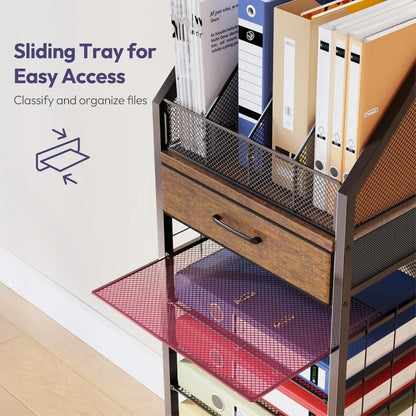 9-Tier Rolling File Cart, Office Organization