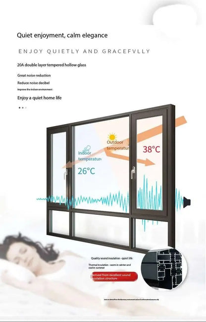 Aluminum Customized Double Glass Patio Sliding Door