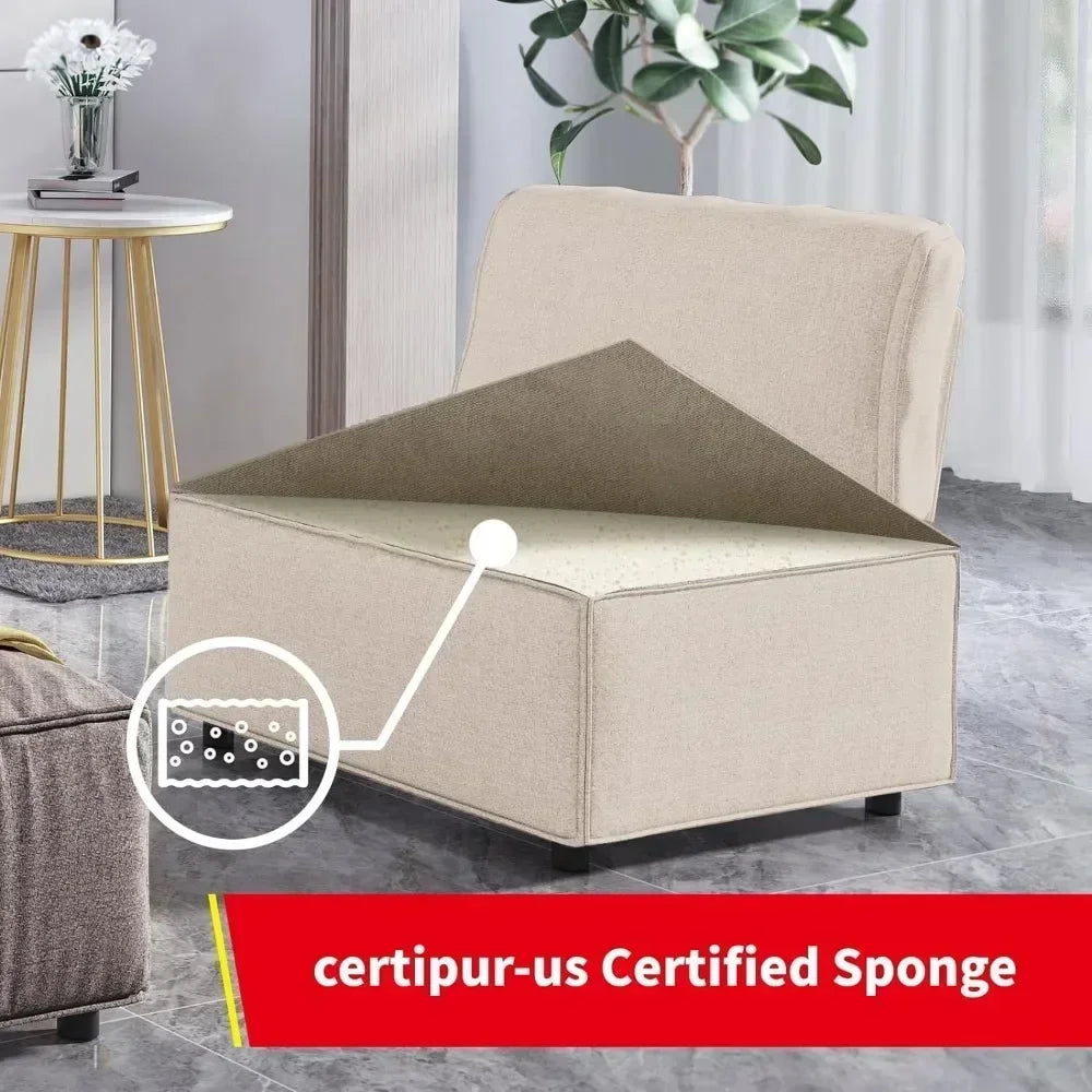 U-Shaped Sectional Sofa w/ Ottoman,  Convertible Sofa Bed