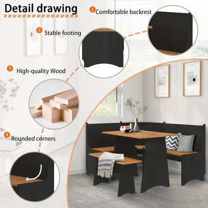 Breakfast Nook Corner Dining Table Kitchen Bench