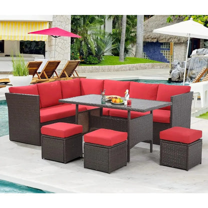 Patio Furniture Set 7 Piece w/ Ottoman