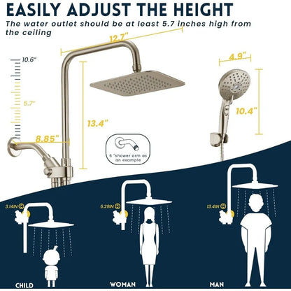 Dual Shower Head Combo, Handheld Showers