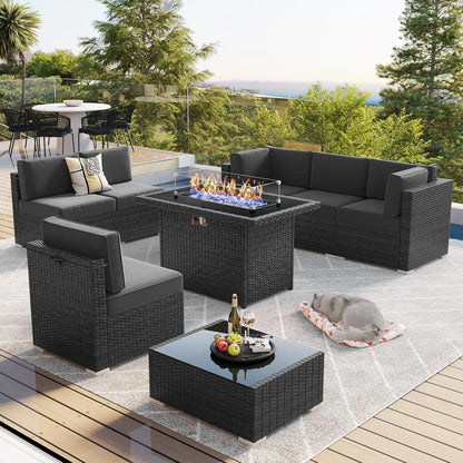 Patio Furniture Set with 44" Fire Pit Table