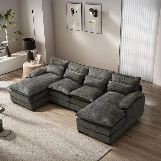 Sofa Sleeper w/ Double Chaise Memory Foam