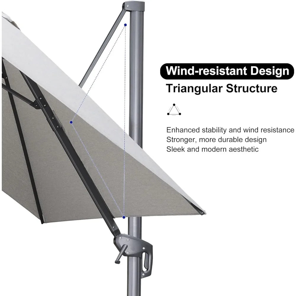 9' X 11.5' Rectangle Patio Umbrella