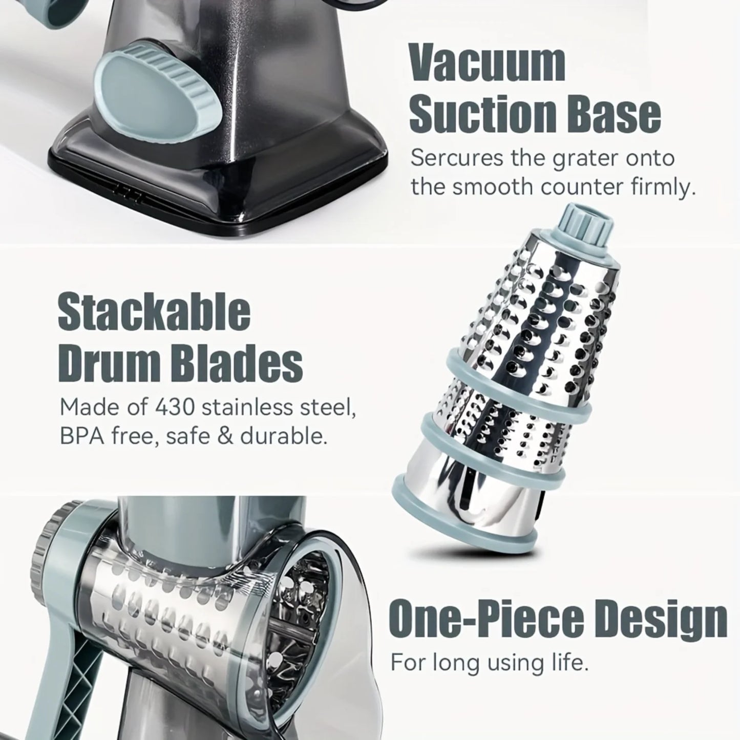 Rotary Cheese Grater Manual Shredder