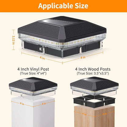 4x4 Outdoor Solar Post Lights