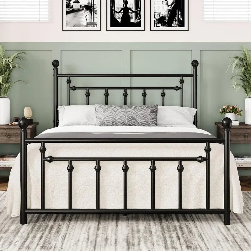 Metal platform bed frame, easy to assemble