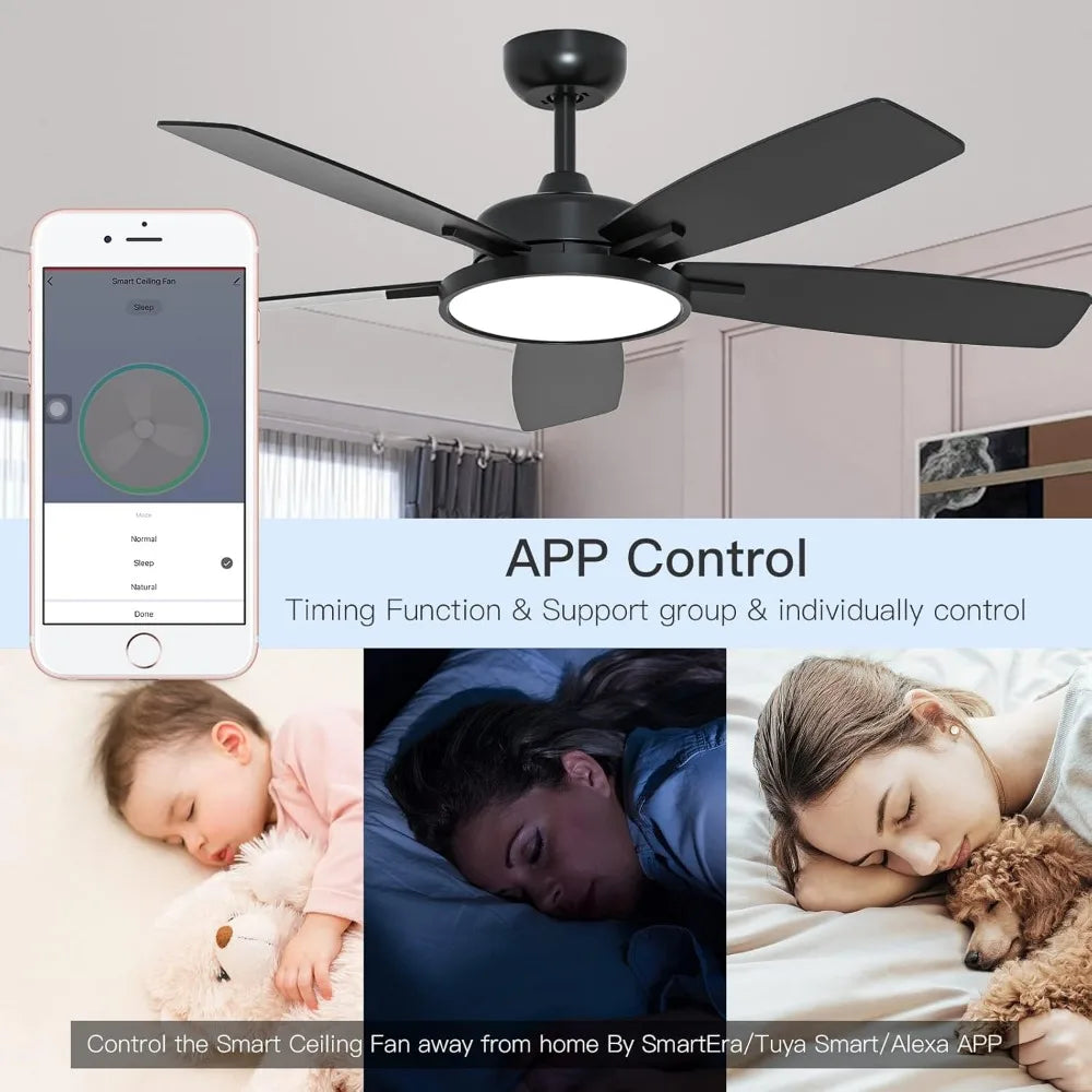 Smart Ceiling Fan with Light, Remote Control