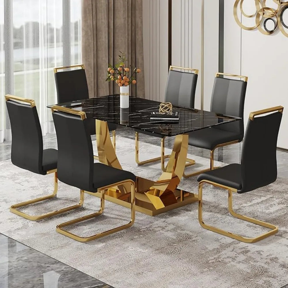 63” Dining Room Table Set for 6