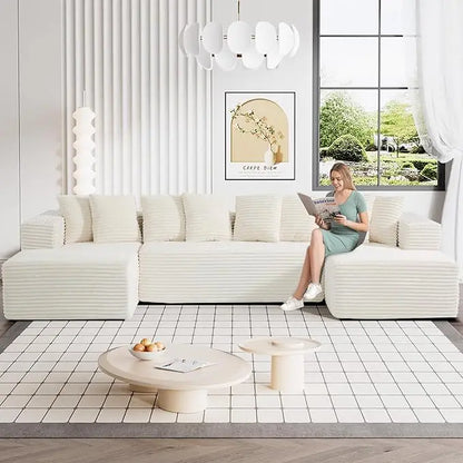 Comfy Corduroy Couch Sectional Sofa