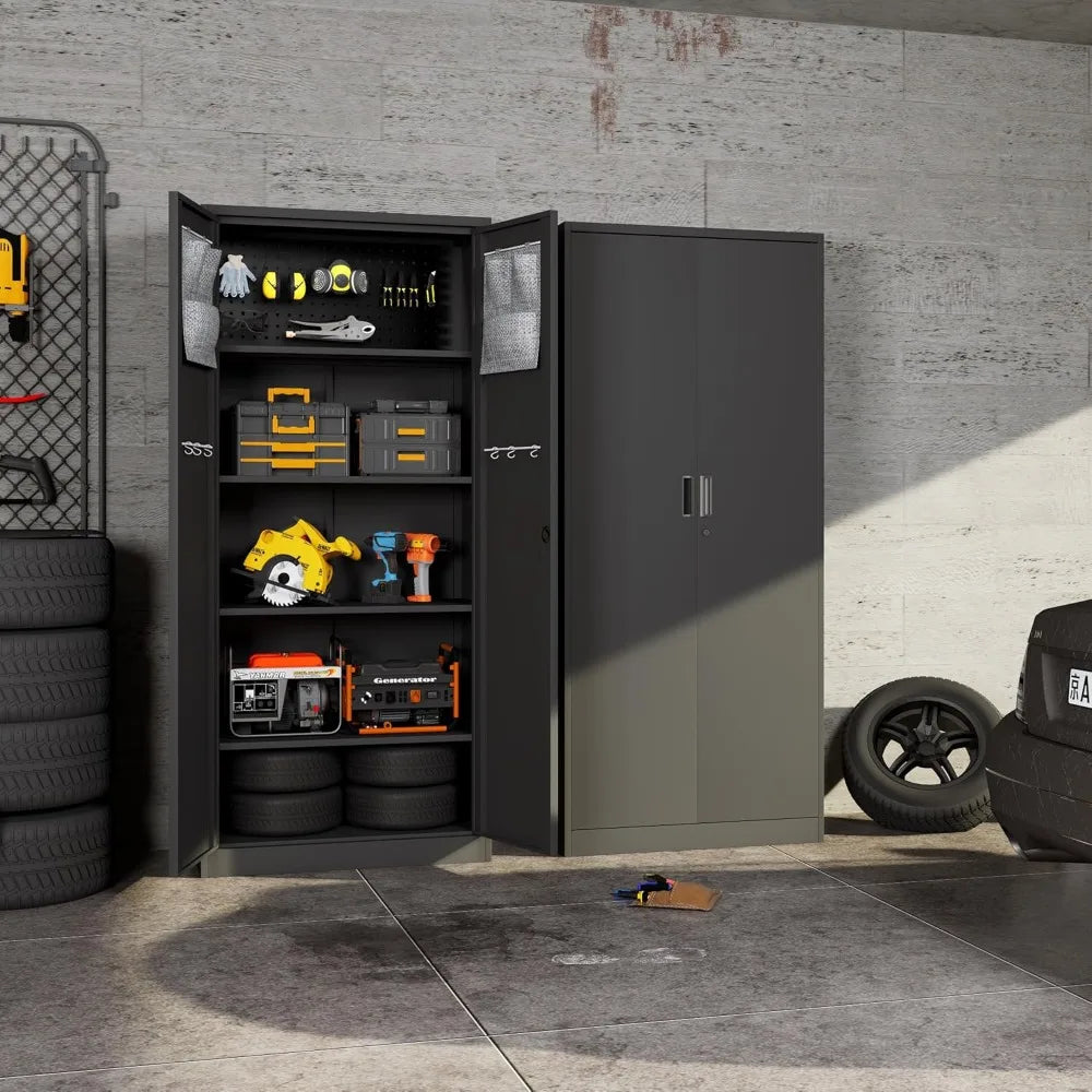 Metal Garage Storage Cabinet w/ Locking Doors