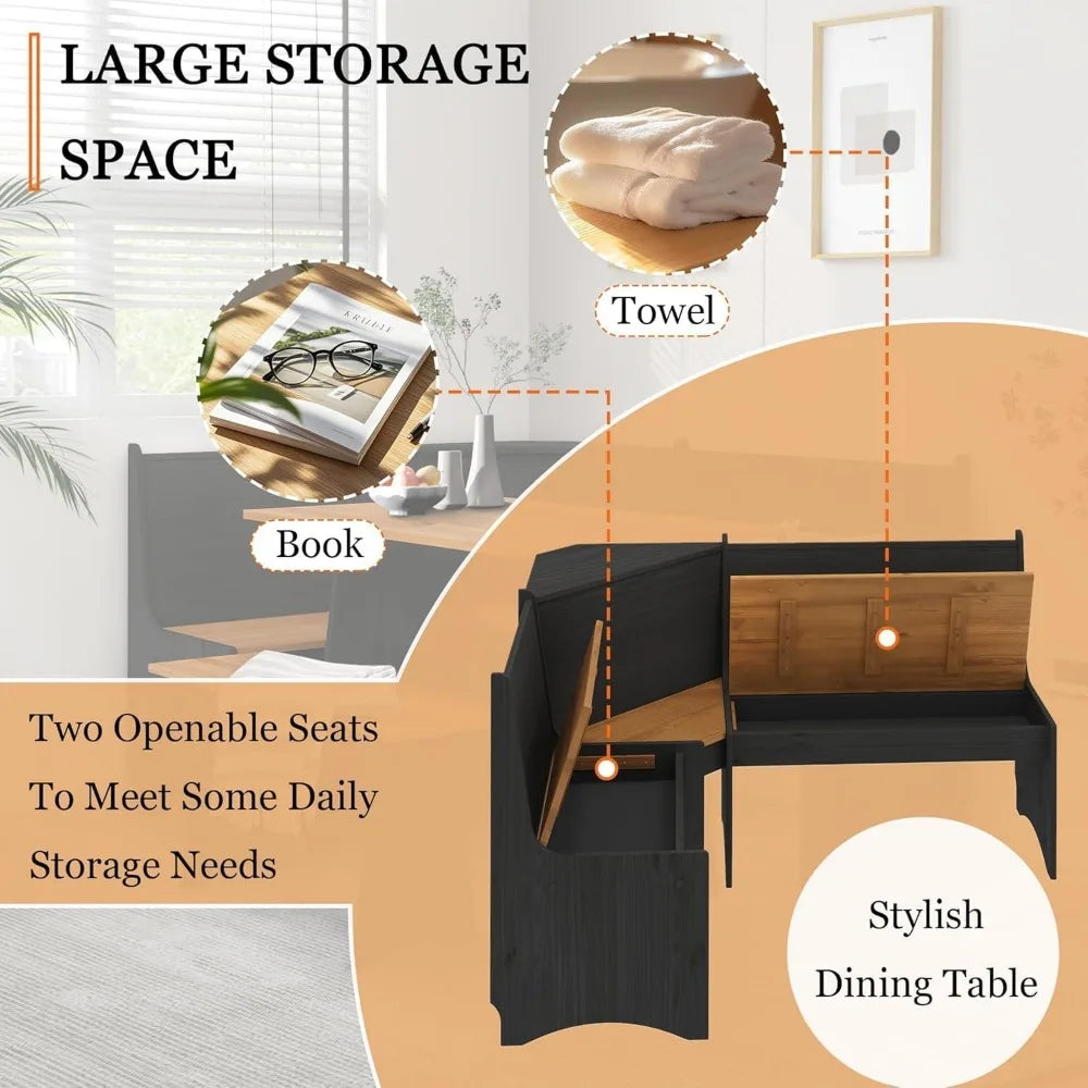 Breakfast Nook Corner Dining Table Kitchen Bench
