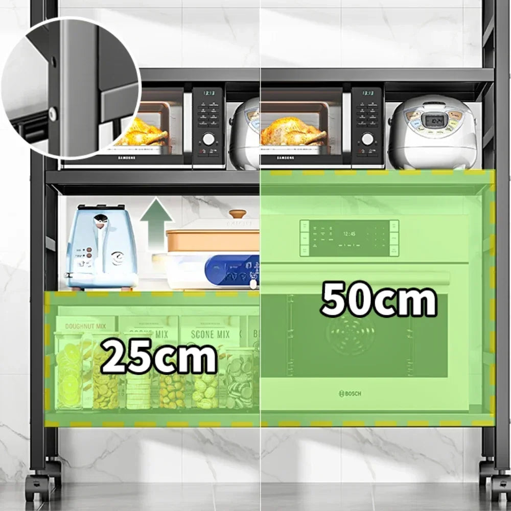 Kitchen Vegetable Basket Trolley & Multifunctional Storage Rack