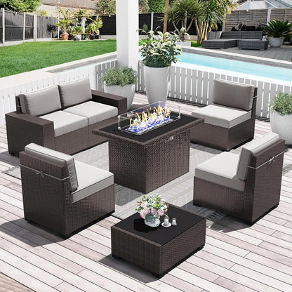 Patio Furniture Set with 44" Fire Pit Table