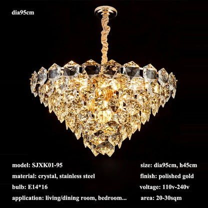 Modern Shiny Crystal E14 Led Chandelier