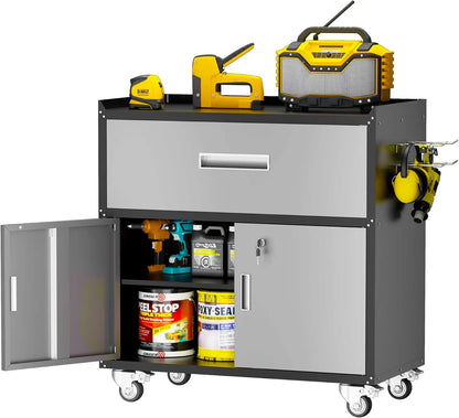 Metal Garage Storage Cabinet w/ Locking Doors