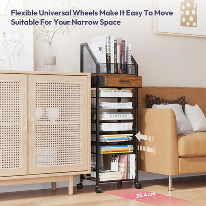9-Tier Rolling File Cart, Office Organization