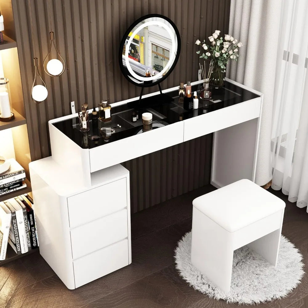 Makeup Vanity Desk Set with Lighted Mirror