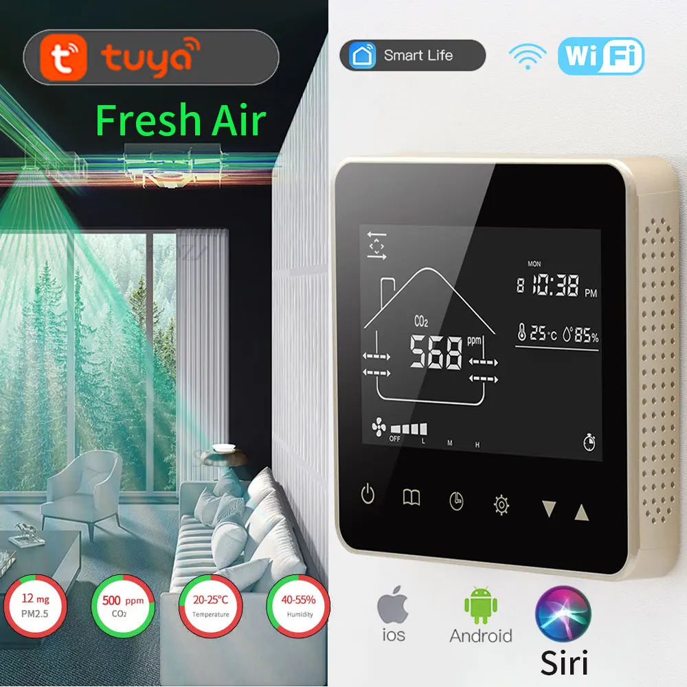 WIFI Smart Home CO2 PM2.5  Fresh Air Valve System