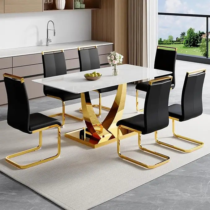 63” Dining Room Table Set for 6