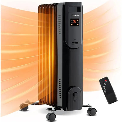 Oil Filled Radiator Heater, 1500W Electric Heater