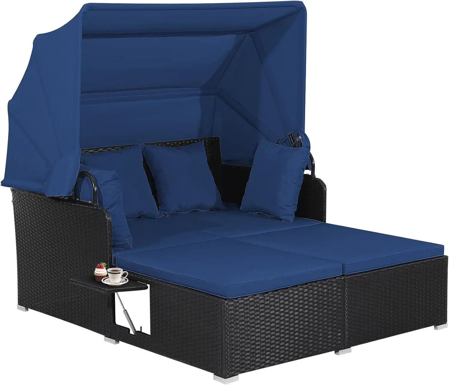 Wicker Daybed Patio Loveseat Sofa Set