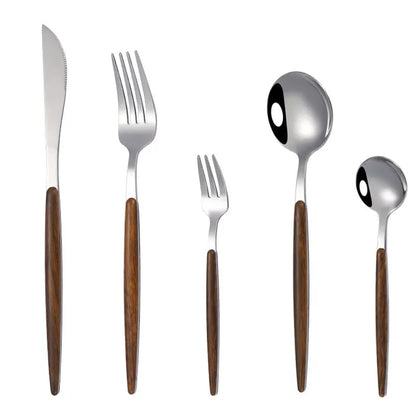 30Pcs Stainless Steel Tableware Silverware dining table