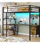 Leather Platform Bed ,LED Bed Frame Queen Size