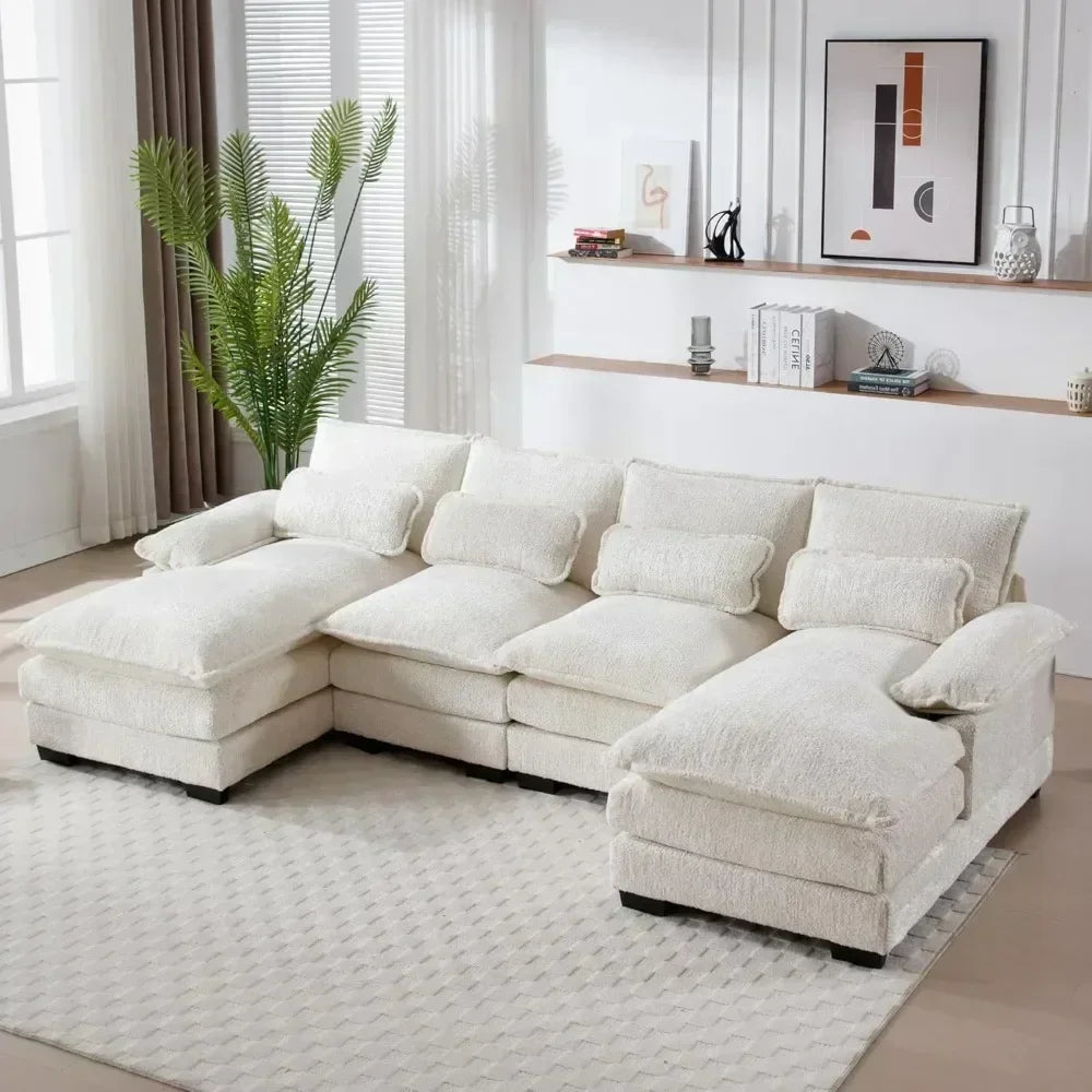 Sofa Sleeper w/ Double Chaise Memory Foam