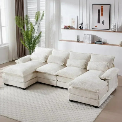 Sofa Sleeper w/ Double Chaise Memory Foam