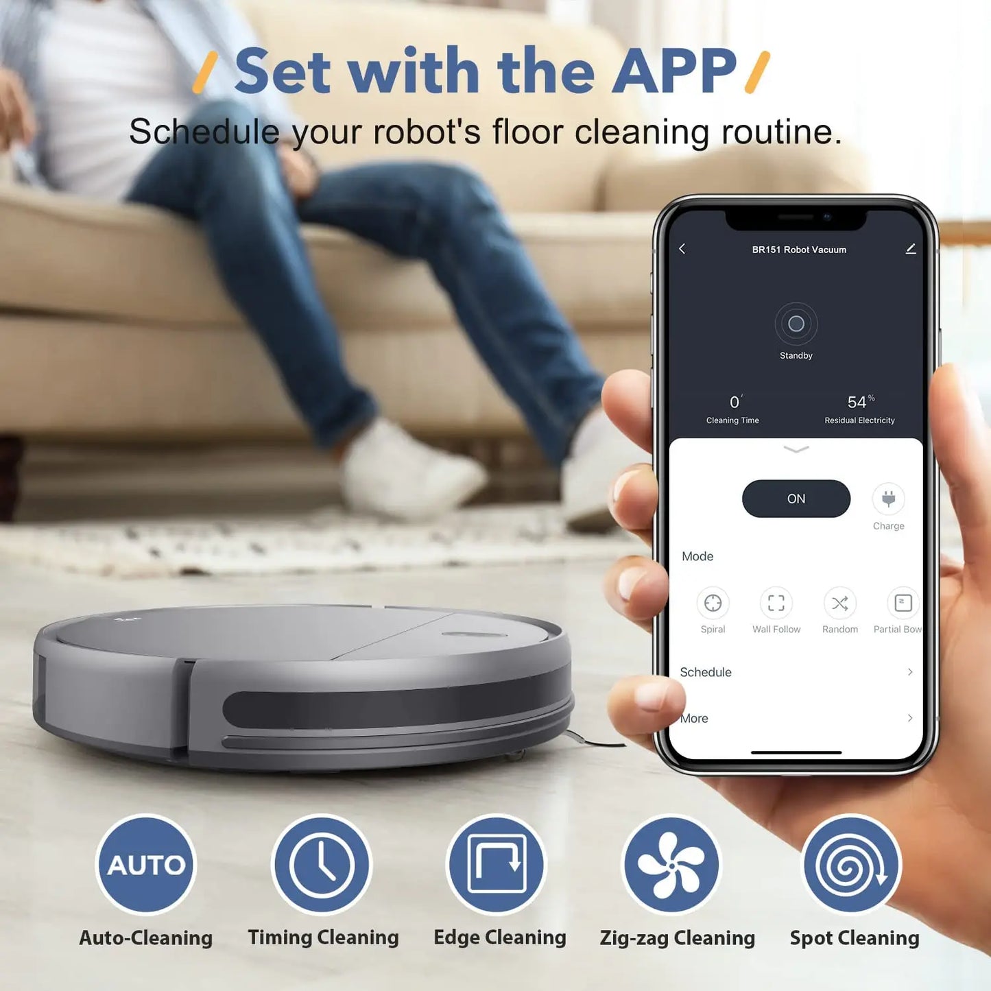 Robot Vacuum Cleaner, Mopping Sweeping Suction, Wifi