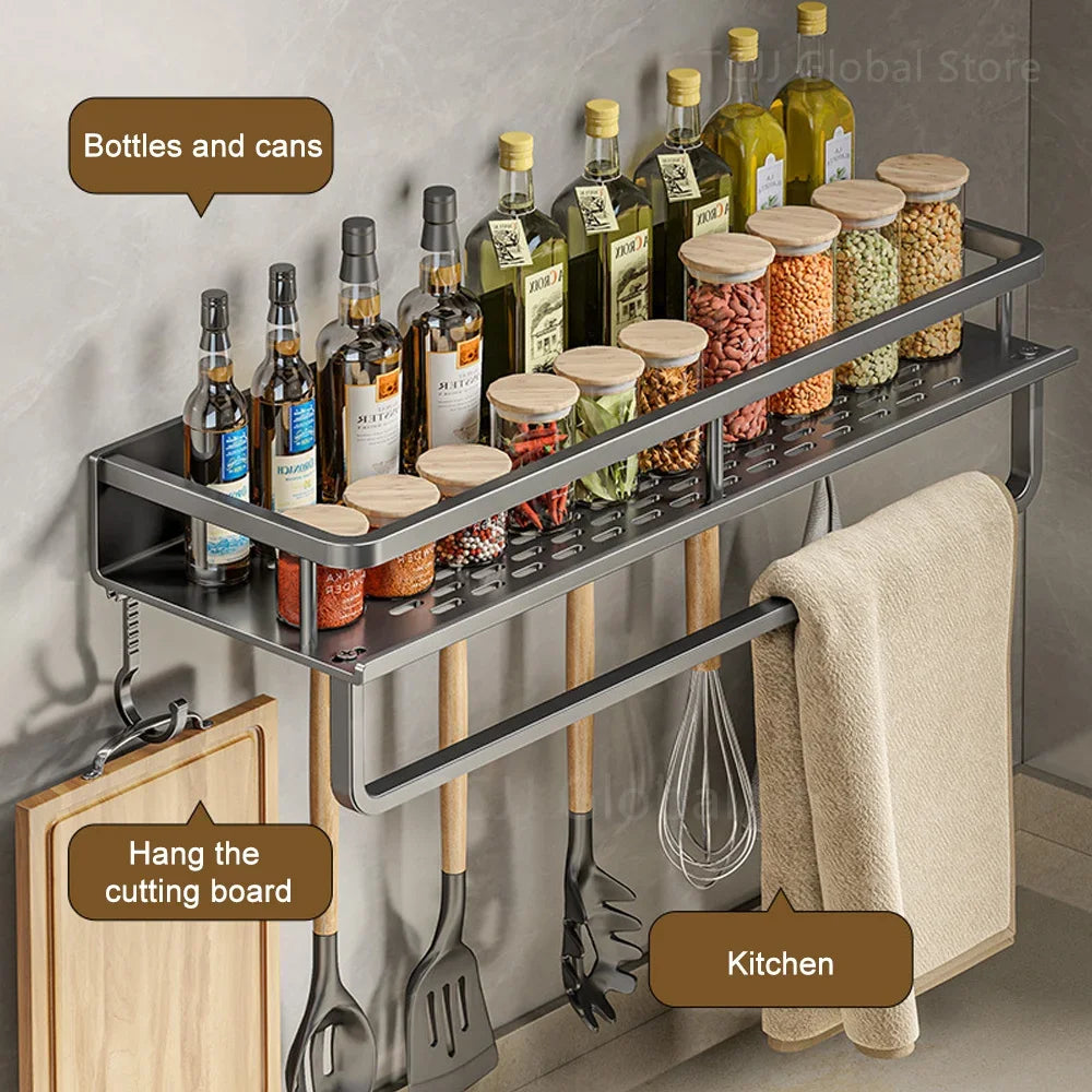 Wall Mounted Spice Rack, No Drilling