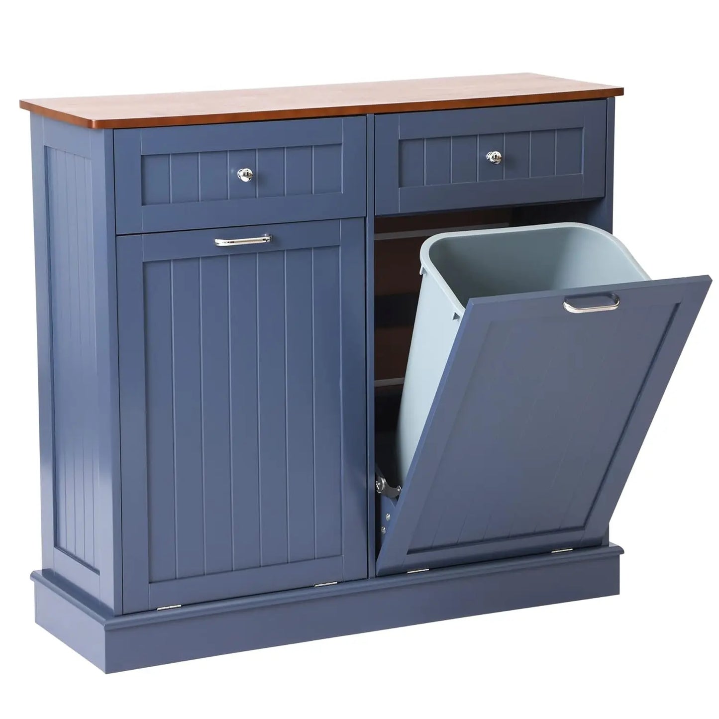 Tilt Out Trash Can/Recycling Cabinet, Dog Proof