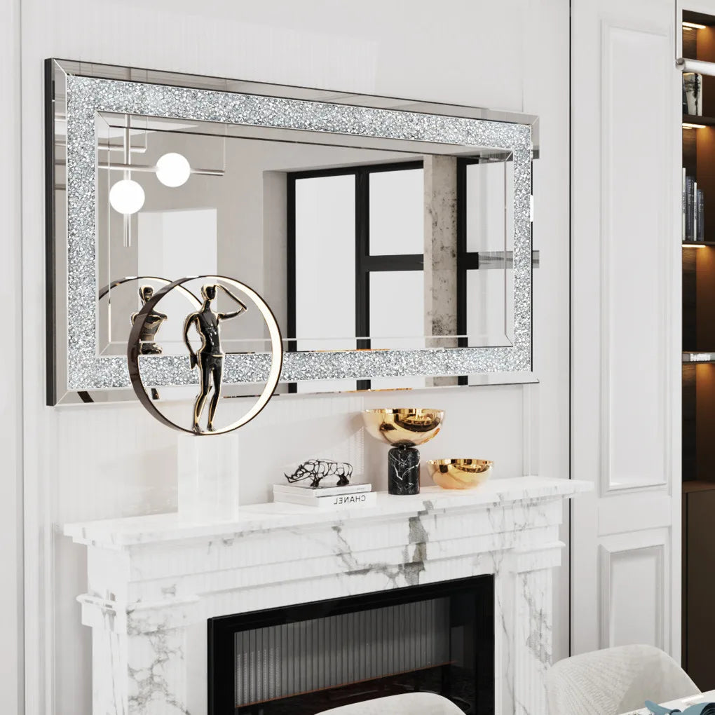 Large Charming Diamond Decorative Wall Mirror