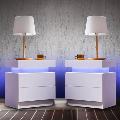 LED Nightstand with 2 Drawers