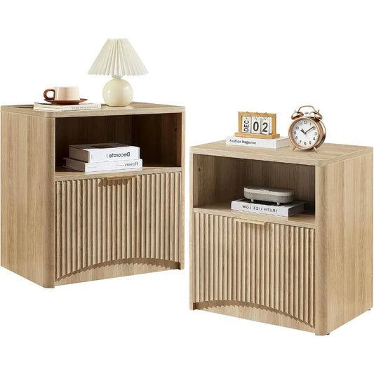 Fluted Nightstand Set of 2