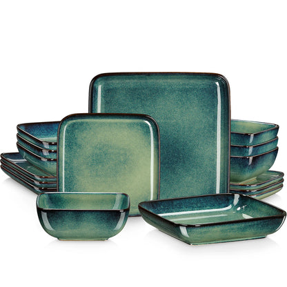 Square Kiln,16 Piece Kitchen, Set for 4 Person