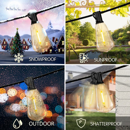 100ft Outdoor String Lights Waterproof, p Led Patio Lights