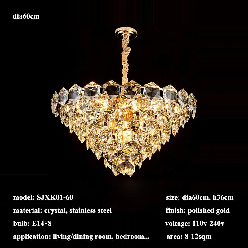 Modern Shiny Crystal E14 Led Chandelier