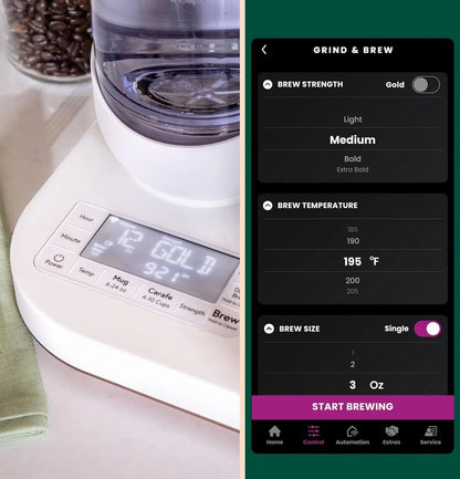 Grind & Brew Coffee Maker,WiFi Enabled Technology,
